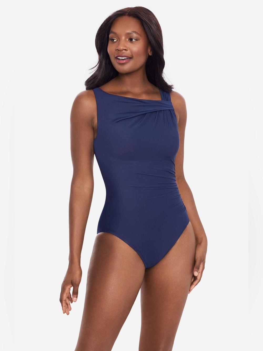 Miraclesuit Avra One Piece Swimsuit Midnight Blue Tummy Control Size 14 NWT - Picture 2 of 9